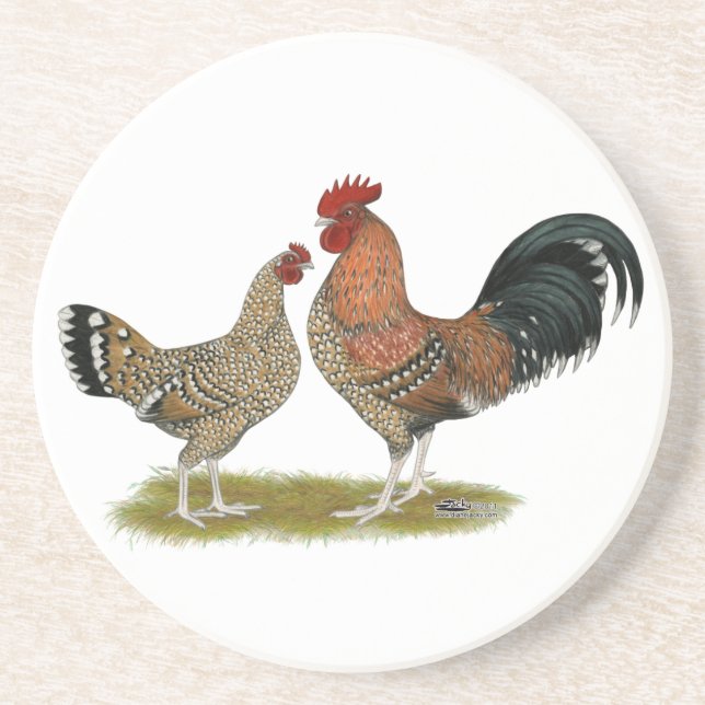 Dessous De Verre En Grès Tournaisis Bantams (Devant)