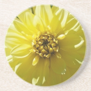 Dessous De Verre En Grès Tourne-disque Dahlia jaune