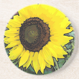 Dessous De Verre En Grès Tournesol jaune