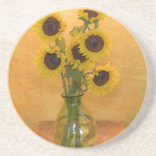 Dessous De Verre En Grès Tournesols dans un vase sur une table 2