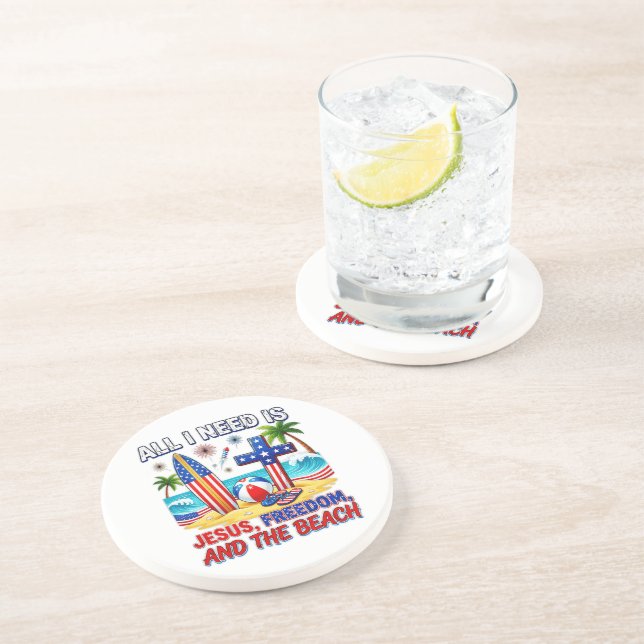 DESSOUS DE VERRE EN GRÈS TOUT CE DONT J'AI BESOIN EST JÉSUS (Côté)