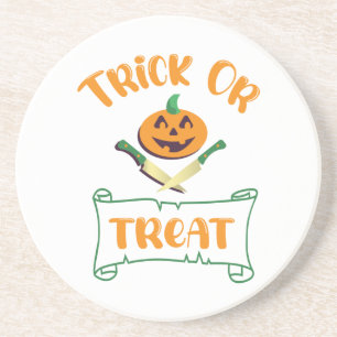 Dessous De Verre En Grès Tracer ou traiter les os croisés Halloween visage 