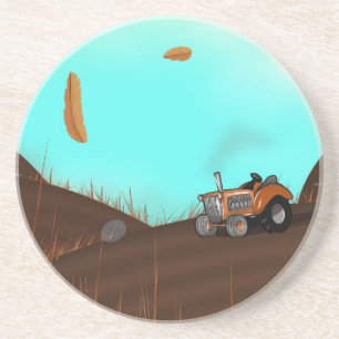 Dessous De Verre En Grès Tracteur à la ferme