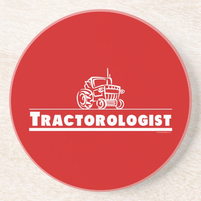 Dessous De Verre En Grès Tracteur rouge, traducteur (Devant)