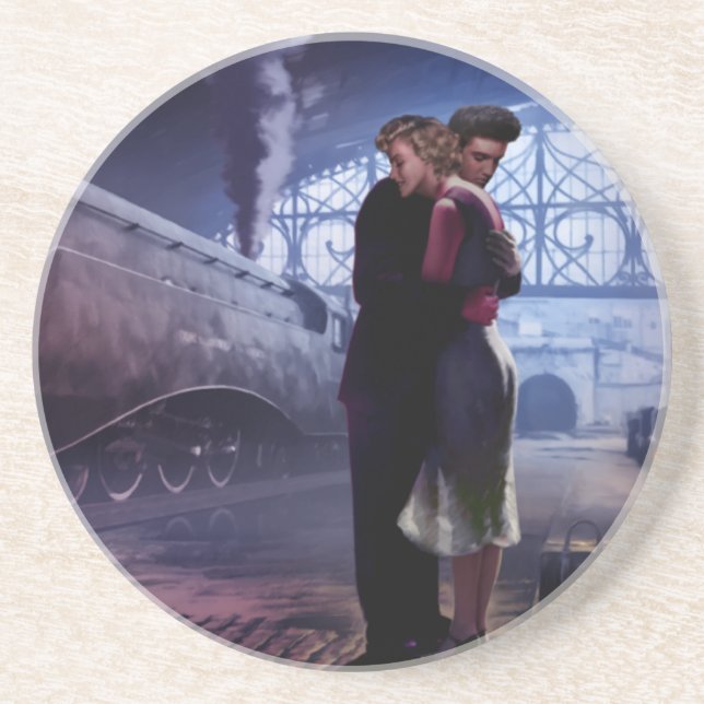 Dessous De Verre En Grès Train bleu (Devant)