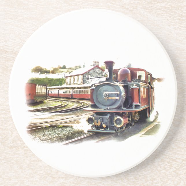 DESSOUS DE VERRE EN GRÈS TRAINS À VAPEUR (Devant)