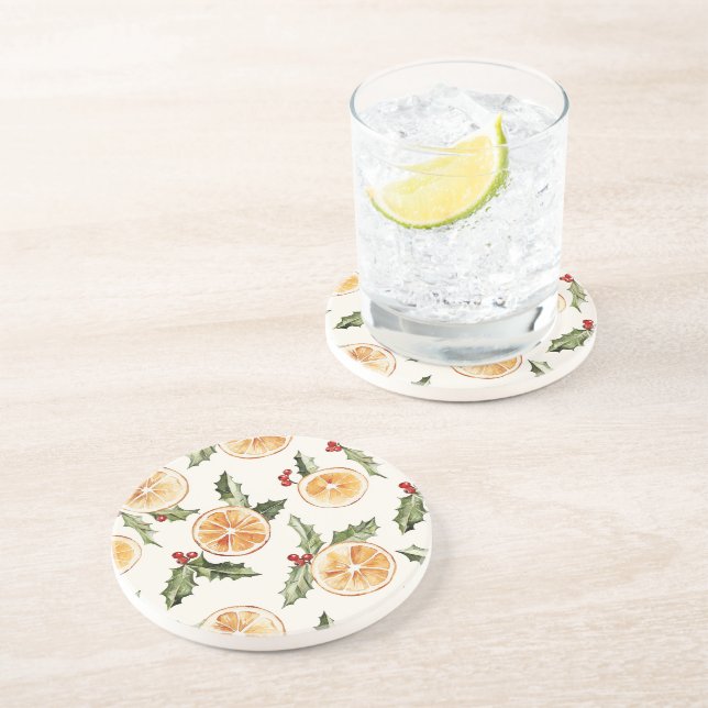 Dessous De Verre En Grès Tranches orange (Côté)