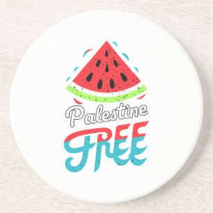 Dessous De Verre En Grès Tranches paisibles Watermelon Free Palestine - Sou