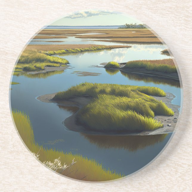 Dessous De Verre En Grès Tranquillité Côtière (Devant)