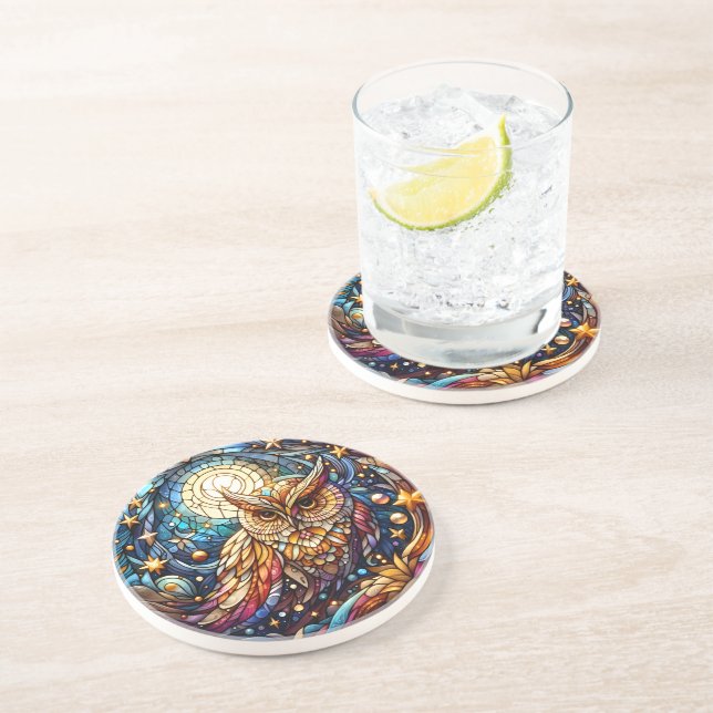 Dessous De Verre En Grès Tranquillité en verre Une fenêtre en verre floral (Côté)