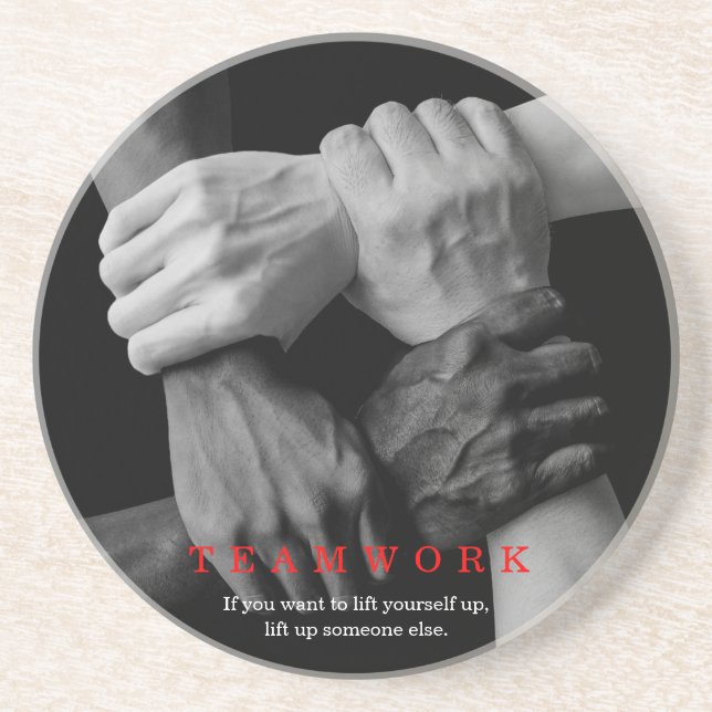 Dessous De Verre En Grès Travail D'Équipe Motivation Inspiration Citation M (Devant)