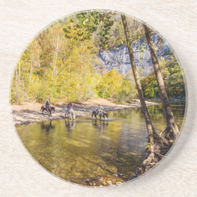 Dessous De Verre En Grès Traversée De La Rivière Buffalo (Devant)