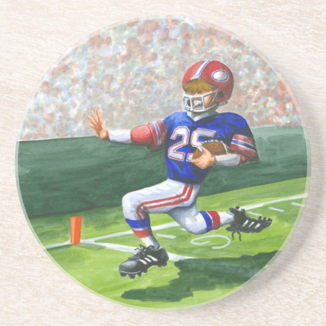 Dessous De Verre En Grès Traverser la ligne d'objectif pour une touche (Devant)