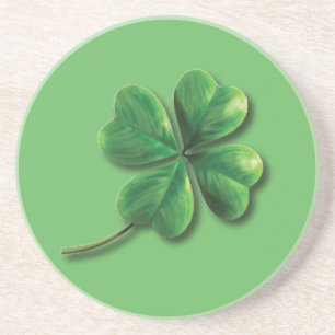 Dessous De Verre En Grès Trèfle irlandais vert moderne