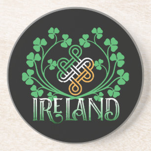 DESSOUS DE VERRE EN GRÈS TRÈFLE IRLANDE