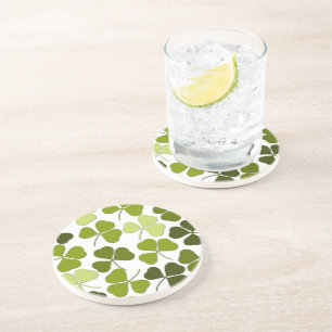 Dessous De Verre En Grès Trèfle vert dans une variété de nuances