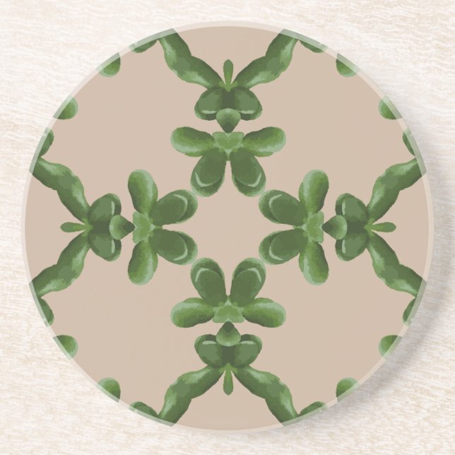 Dessous De Verre En Grès Treillis de Jade Beige (Devant)