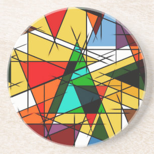 Dessous De Verre En Grès Triangle Coloré Géométrique Moderne