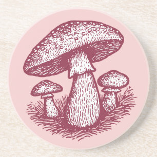 Dessous De Verre En Grès Trio de champignons des bois