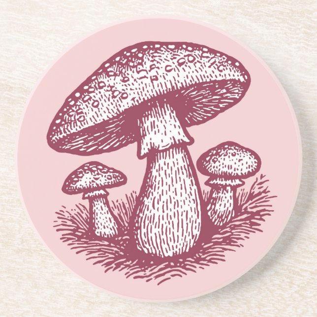 Dessous De Verre En Grès Trio de champignons des bois (Devant)