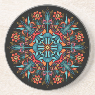 Dessous De Verre En Grès Trippy hippie psychédélique champignon super bizar