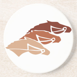 Dessous De Verre En Grès Trois silhouettes de cheval
