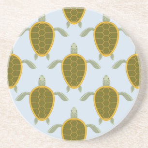 Dessous De Verre En Grès Troupeau de motif de tortues de mer