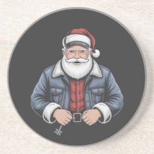 Dessous De Verre En Grès Trucker Santa Claus Funny Camion Conduite Noël