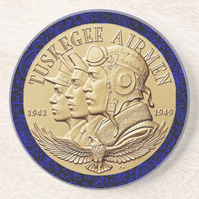 Dessous De Verre En Grès tTUSKEGEE AIRMEN COIN  (Devant)