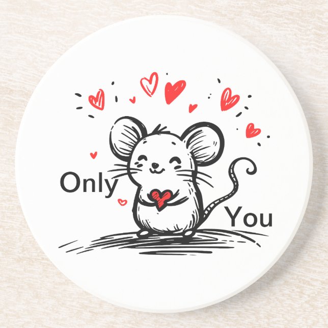 Dessous De Verre En Grès Tu es souris pour moi (Devant)