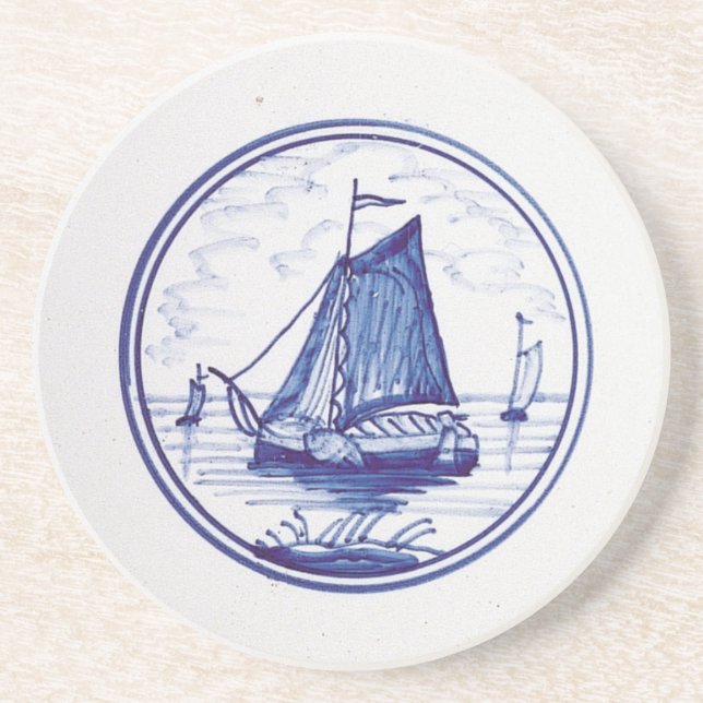 Dessous De Verre En Grès Tuile bleue traditionnelle néerlandaise (Devant)