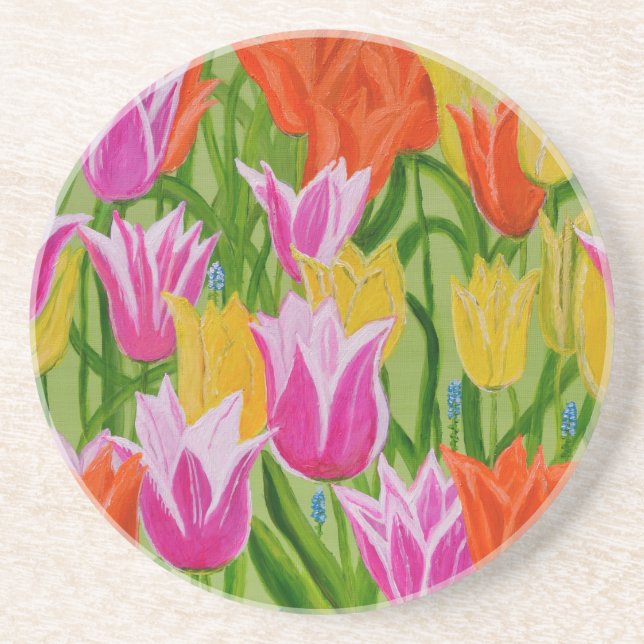 Dessous De Verre En Grès Tulipes (Devant)