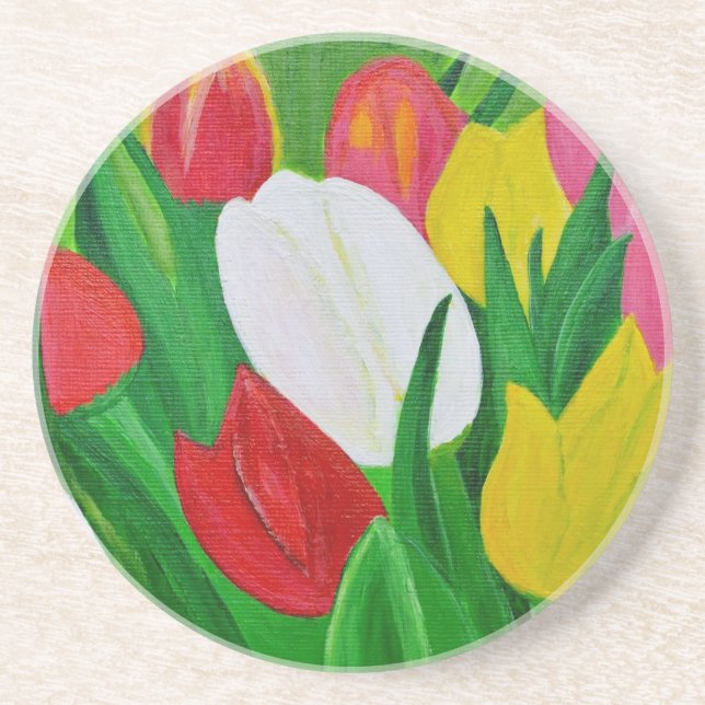 Dessous De Verre En Grès Tulipes 2a (Devant)