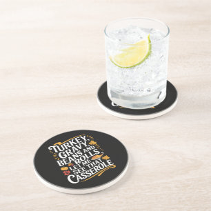 Dessous De Verre En Grès Turc Gravé Fèves Et Rouleaux Laissez-Moi Voir Cass