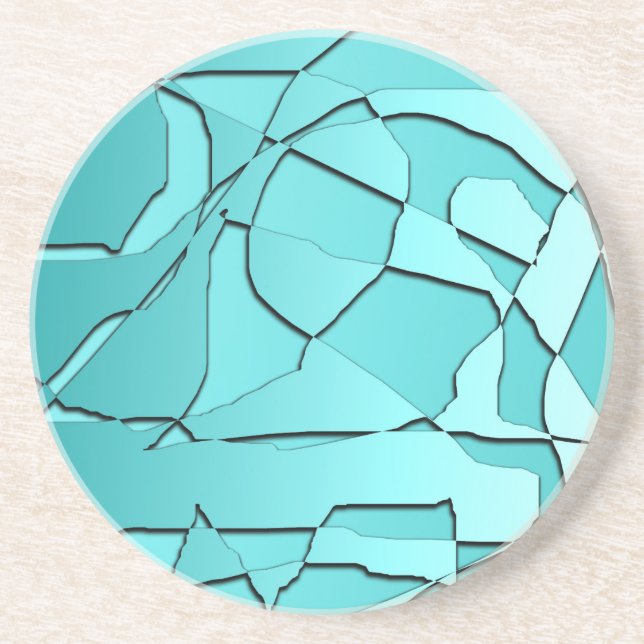 Dessous De Verre En Grès Turquoise de verre cassé (Devant)