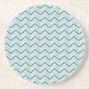 Dessous De Verre En Grès Turquoise et perles ZigZag