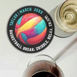 Dessous De Verre En Grès Typo MVP Dunk Basket-ball Couleurs Noires Amusant