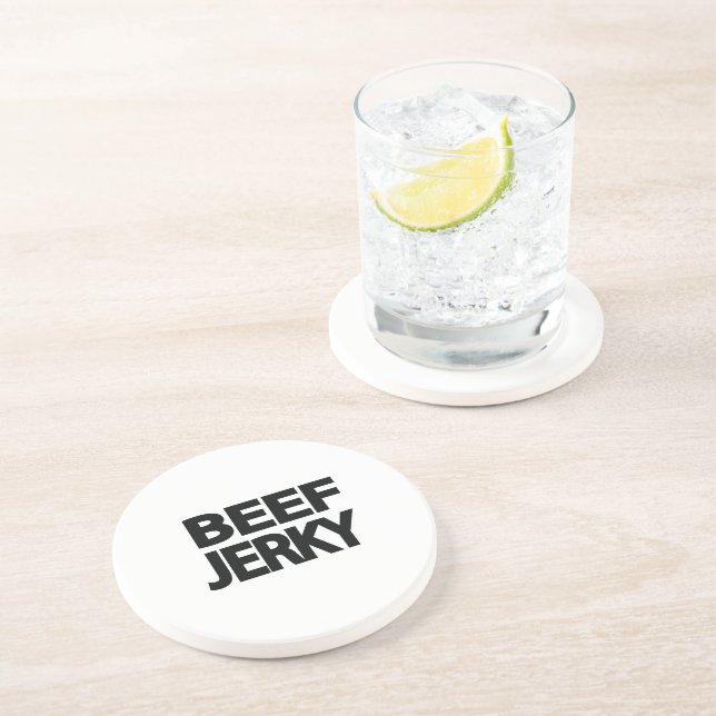 Dessous De Verre En Grès Typographie Gras de Beef Jerky  (Côté)