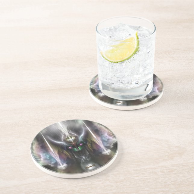 Dessous De Verre En Grès Tyrinan Le Dieu Horikine de la guerre (Côté)