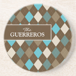 Dessous De Verre En Grès Tyrolienne Aqua/Chocolat Guerreros