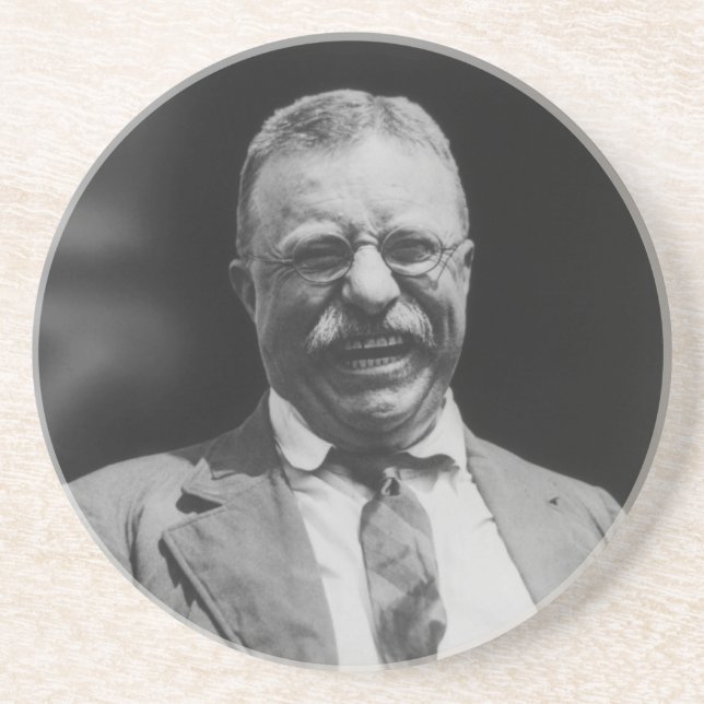 Dessous De Verre En Grès U.S. Rire du Président Theodore Teddy Roosevelt (Devant)