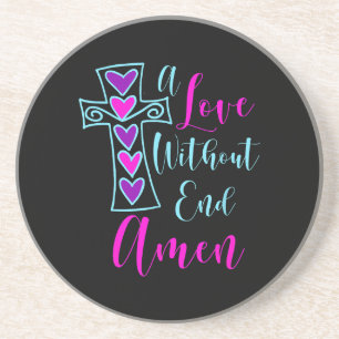 Dessous De Verre En Grès Un amour sans fin Amen Jesus Citation inspirée Chr