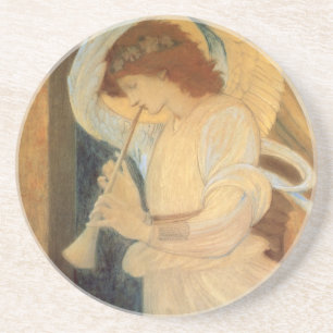 Dessous De Verre En Grès Un ange joue à Flageolet par Burne Jones