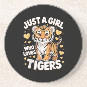 Dessous De Verre En Grès Un animal de tigre mignon juste une fille qui aime