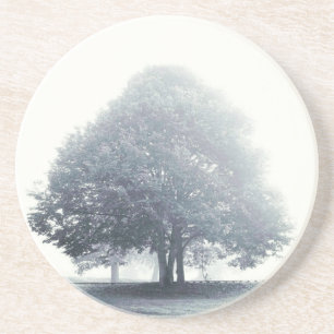 Dessous De Verre En Grès Un arbre dans le brouillard