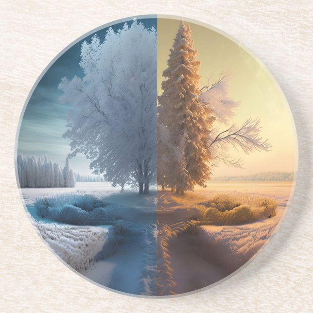 Dessous De Verre En Grès Un jour en hiver (Devant)