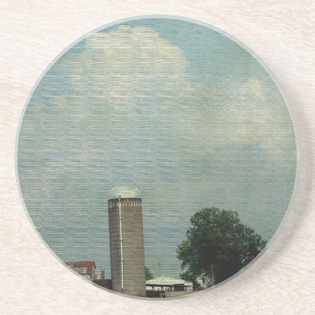 Dessous De Verre En Grès Un paysage agricole rural (Devant)
