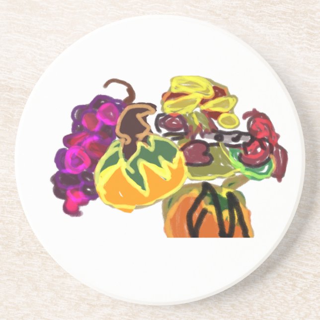 Dessous De Verre En Grès Un petit homme chante l'automne (Devant)