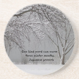 Dessous De Verre En Grès Un proverbe mot-Japonais aimable