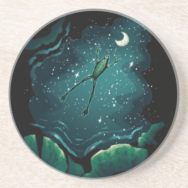 Dessous De Verre En Grès Un saut sur la lune (Devant)